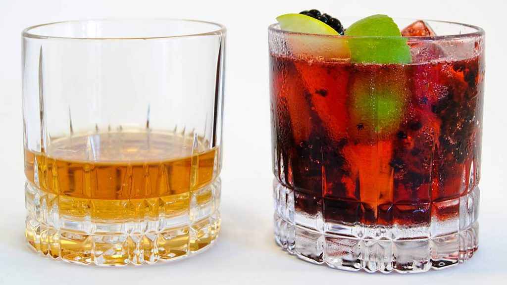 Old Fashioned-Gläser werden oft für Whisky verwendet - Cocktails sind darin aber besser aufgehoben.