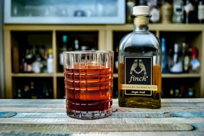 Finch Single Malt Whisky im Boulevardier mit rotem Wermut und Aperitivo.