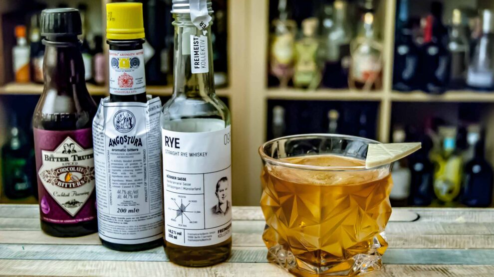 Der Freimeisterkollektiv Straight Rye in einem adaptierten Don Lockwood-Cocktail.