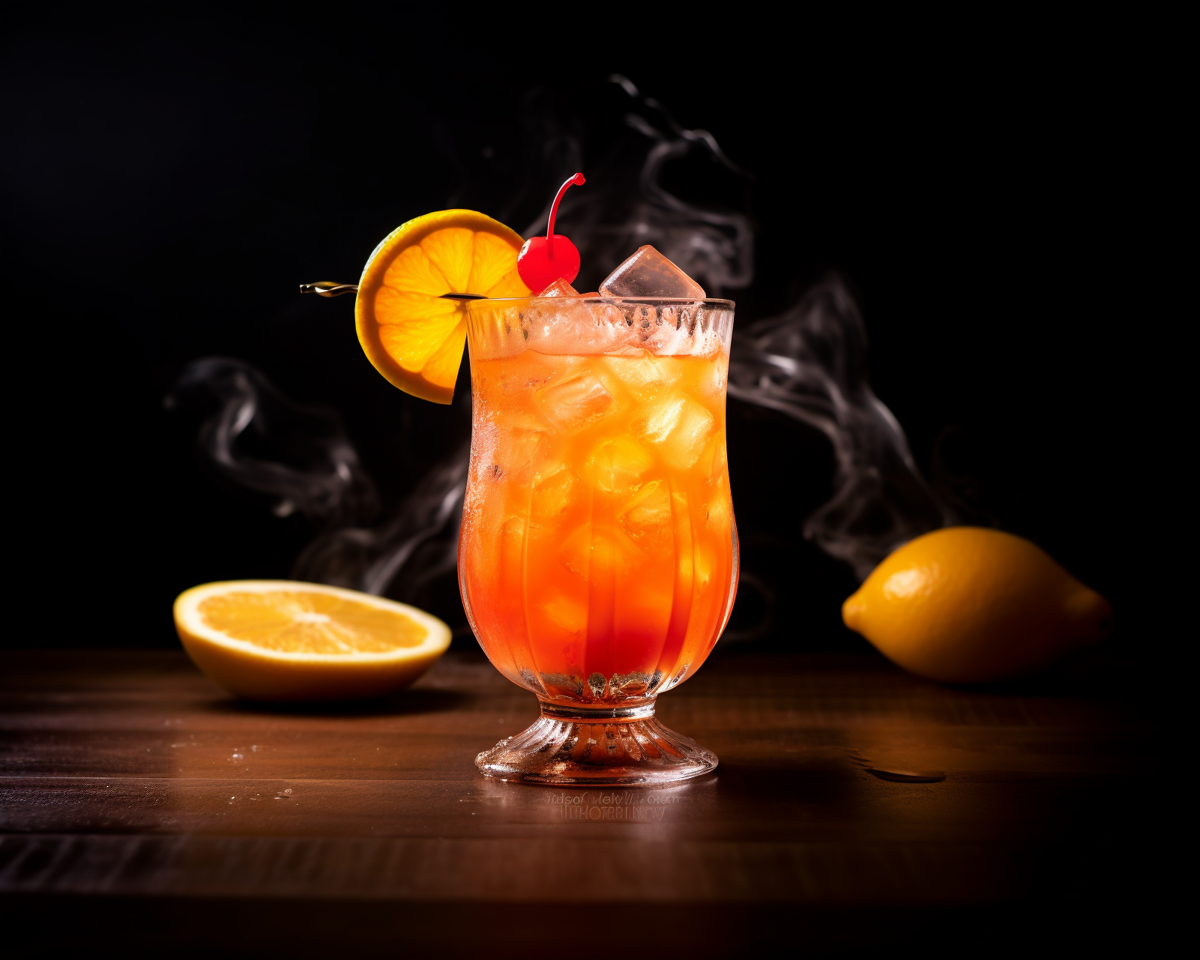 Der Hurricane Cocktail aus jeder Menge Rum und Saft.