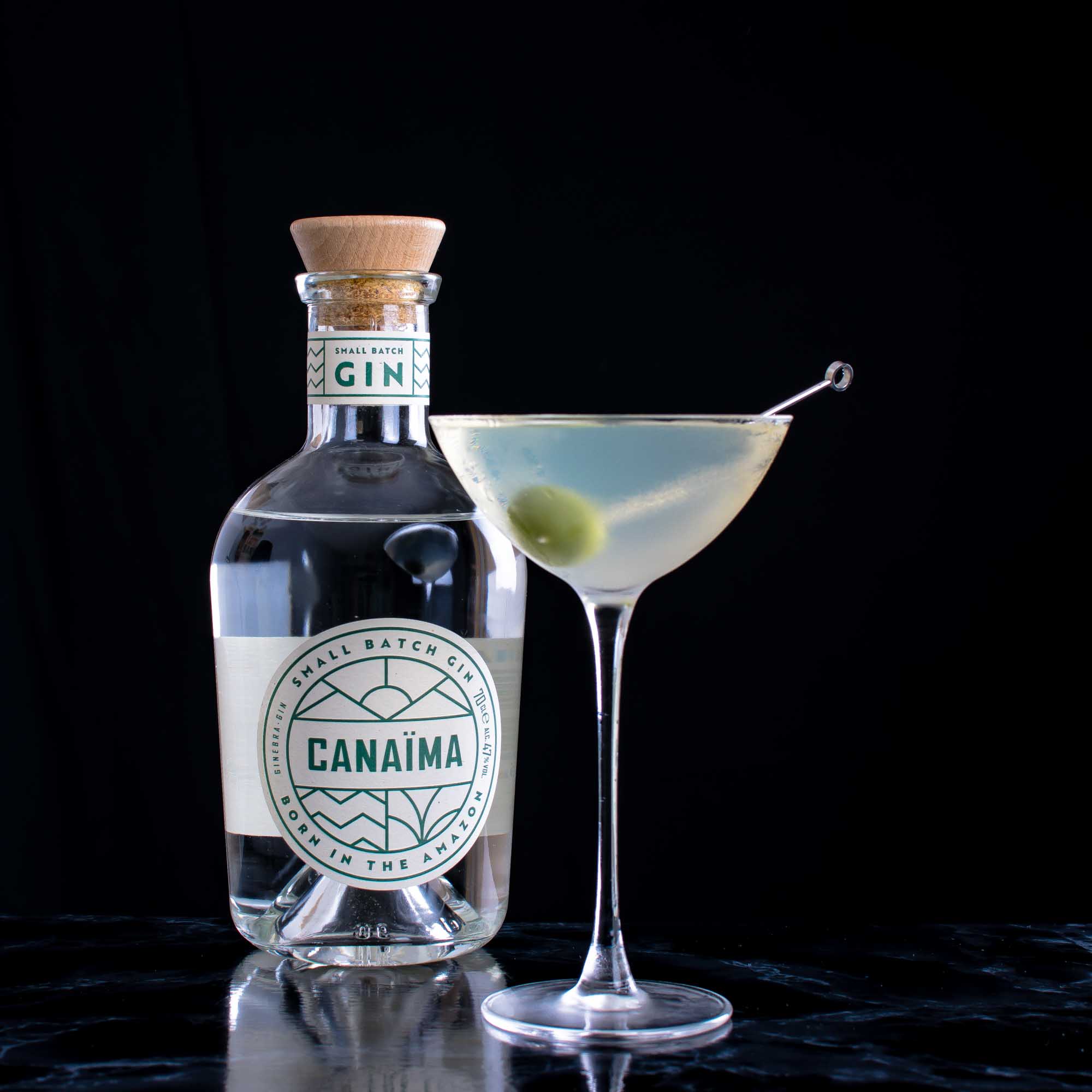 Canaïma Gin dans un martini fantastique.