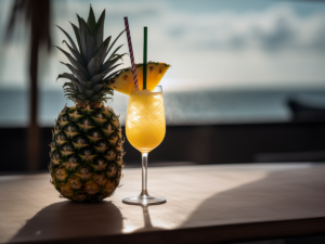 Ein erfrischender Ananas-Cocktail ist einfach das Beste am Strand.