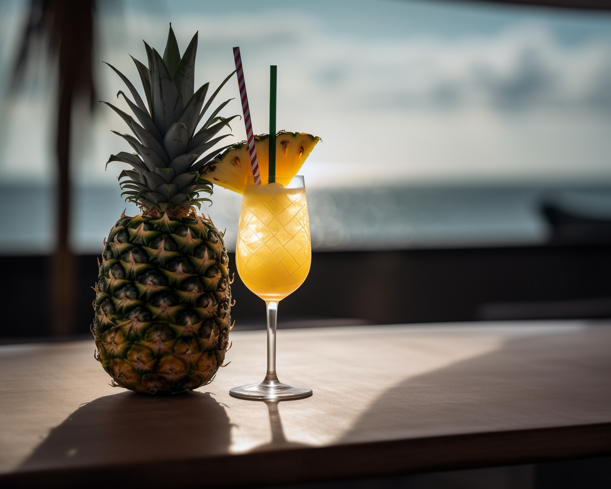 Ein erfrischender Ananas-Cocktail ist einfach das Beste am Strand. 