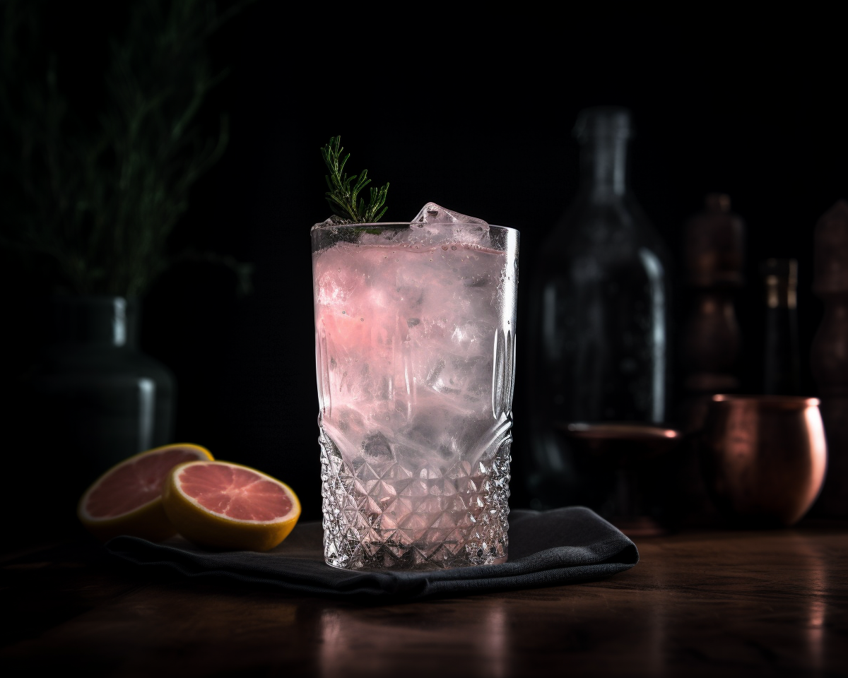 Ein Rosenwasser-Gin-Fizz Cocktail.