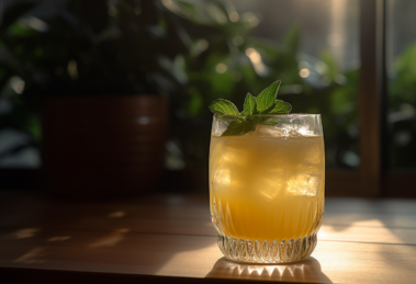 Ein Whiskey Smash Cocktail mit Bourbon.