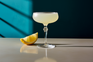Ein 20th Century Cocktail mit seitlicher Zitrone. Weil ... halt.