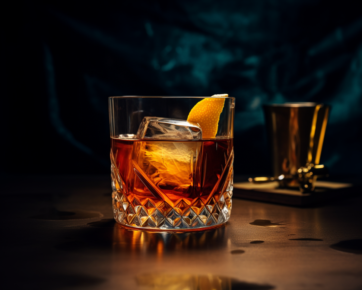 Ein Blood of my Enemies Cocktail mit Rum, Punt e Mes und Amaro Montenegro.