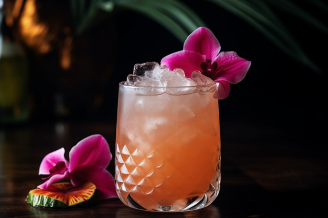 Ein Humuhumunukunukuapua'a Cocktail - große Tiki-Liebe mit Gin statt Rum.