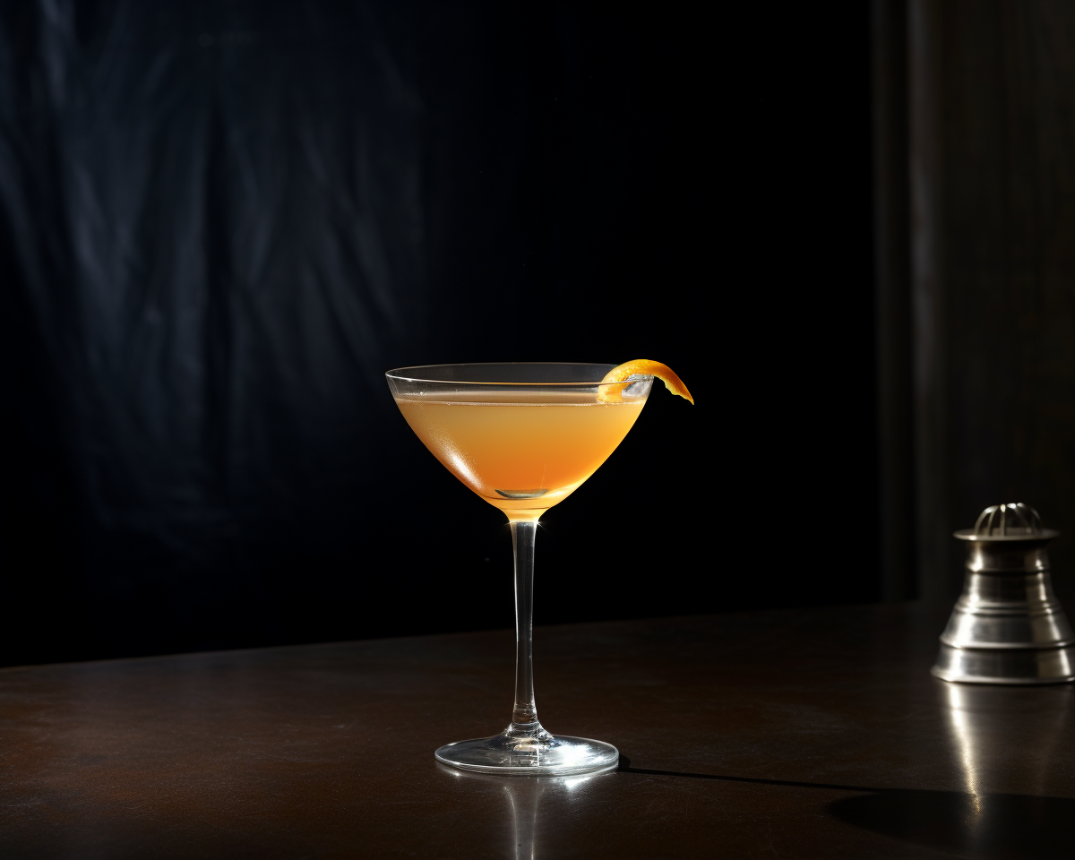 Ein Bronx-Cocktail mit Gin, Orangensaft, trockenem Wermut und süßem Wermut.