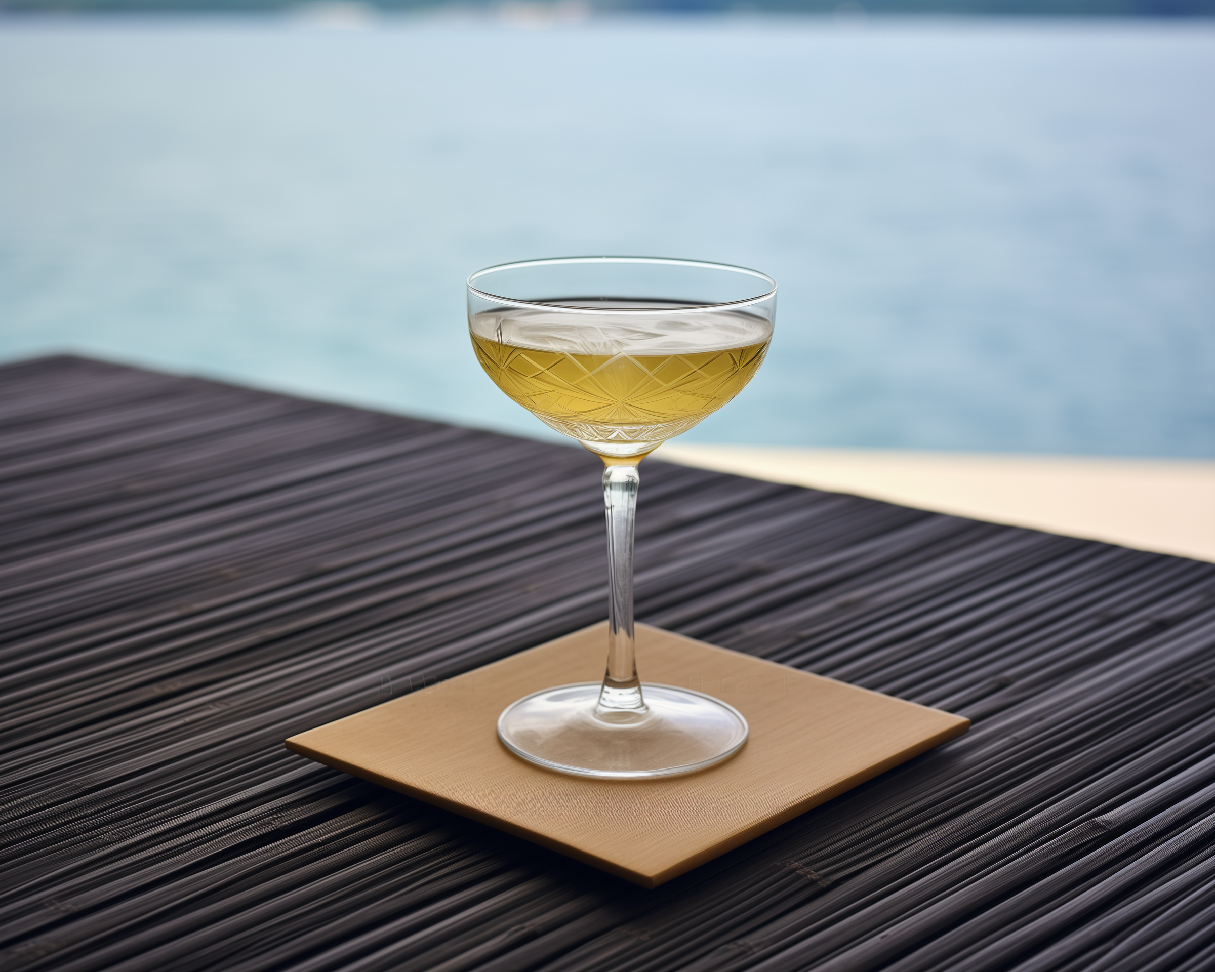 Der Pluma Quasi Lux Cocktail mit Rhum Agricole, Mezcal, weißem Wermut, Celery Bitters und Falernum.