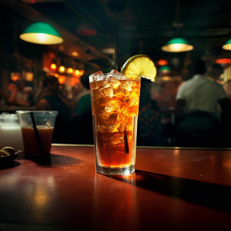 Der Long Island Iced Tea besteht aus Cola, Rum, Tequila, Triple Sec, Wodka, Gin und Limettensaft.