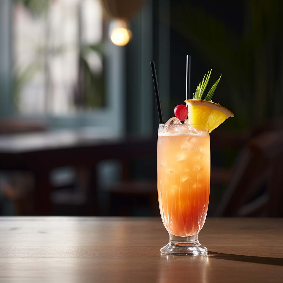 Der Singapore Sling gehört klassisch zu den Fancy Drinks.