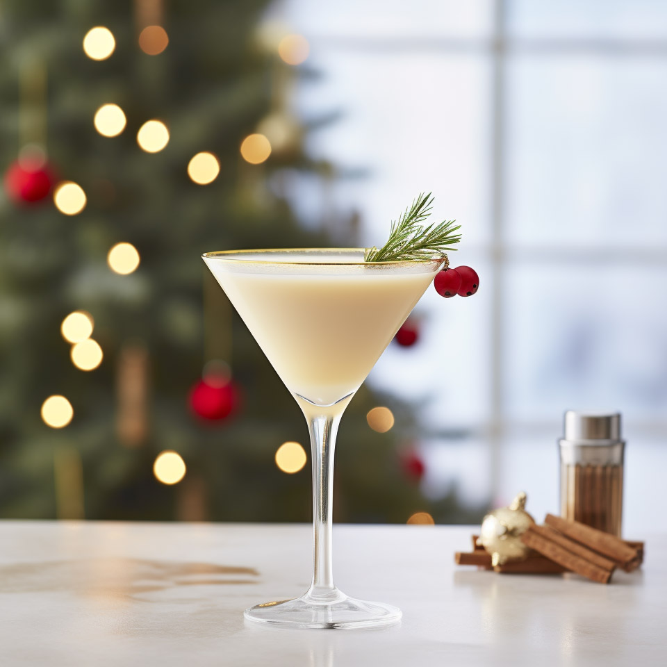 Ein Brandy Alexander Cocktail mit Weinbrand, Sahne und Creme de Cacao.