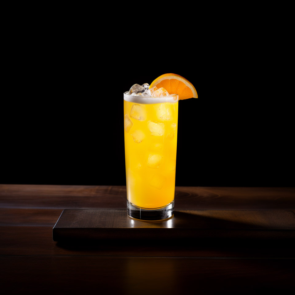 Ein Harvey Wallbanger Cocktail mit Wodka, Orangensaft und Galliano Vanilla.