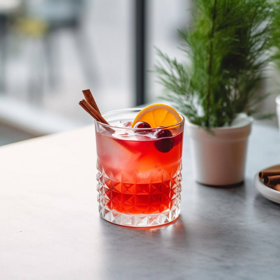 Ein Lillet Hot Berry mit schwarzem Johannisbeersaft, Cranberrysaft, Orangensaft, Zitronensaft und natürlich Lillet Blanc.