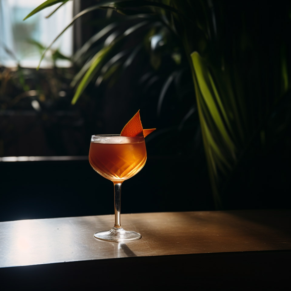 Ein Perfect Martini mit Gin, trockenem Wermut, süßem Wermut und nach Lust und Laune Orange Bitters.