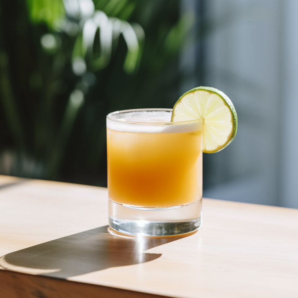 Ein Ranglum mit weißem Overproof Rum, gereiftem Bermuda-Rum, Limettensaft und Falernum.