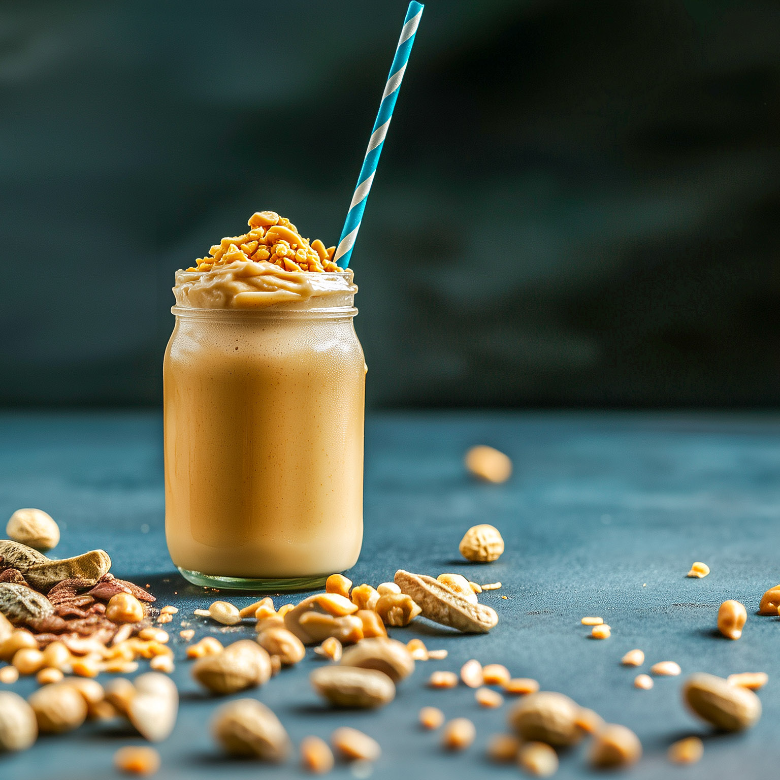 Ein Peanut Butter Banana Bourbon Shake mit Bourbon, Banane, Erdnussbutter, Irish Cream und Vanilleeis.